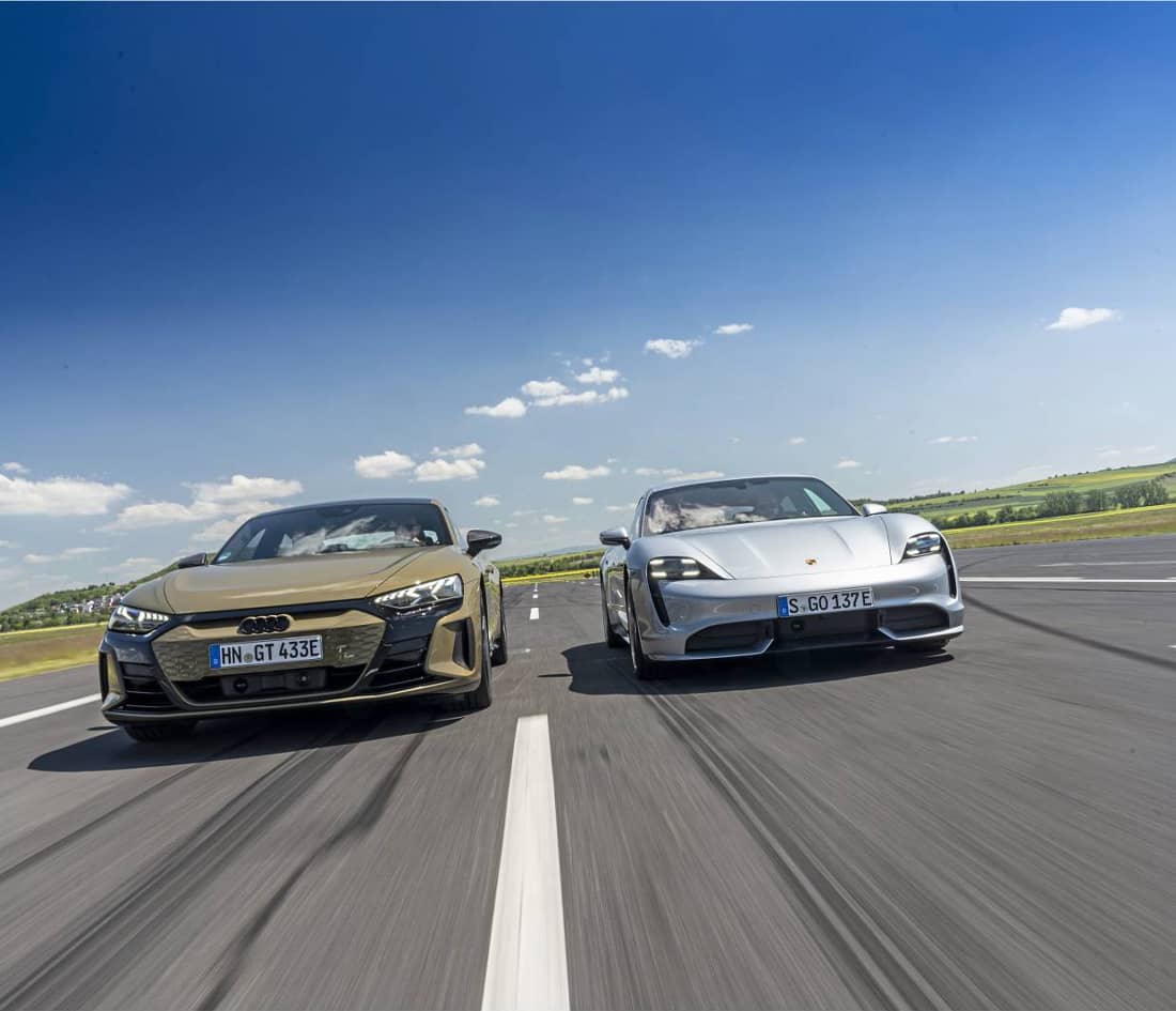 Test Porsche Taycan Turbo vs. Audi RS E-Tron GT: nu wordt de elektrische auto pas echt leuk