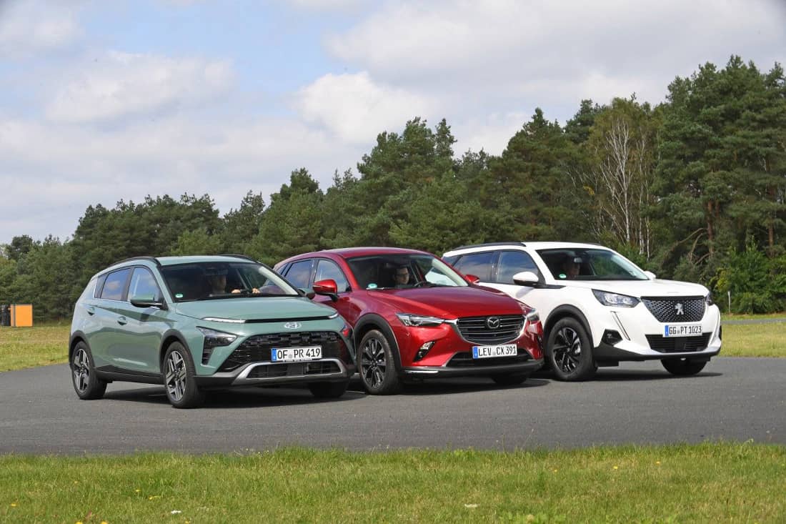 TEST Hyundai Bayon, Mazda CX-3 en Peugeot 2008